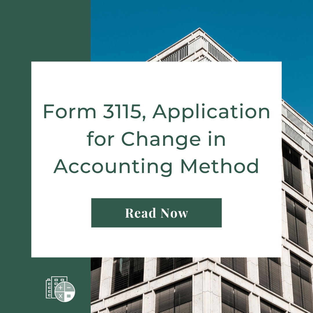 Form 3115, Application for Change in Accounting Method