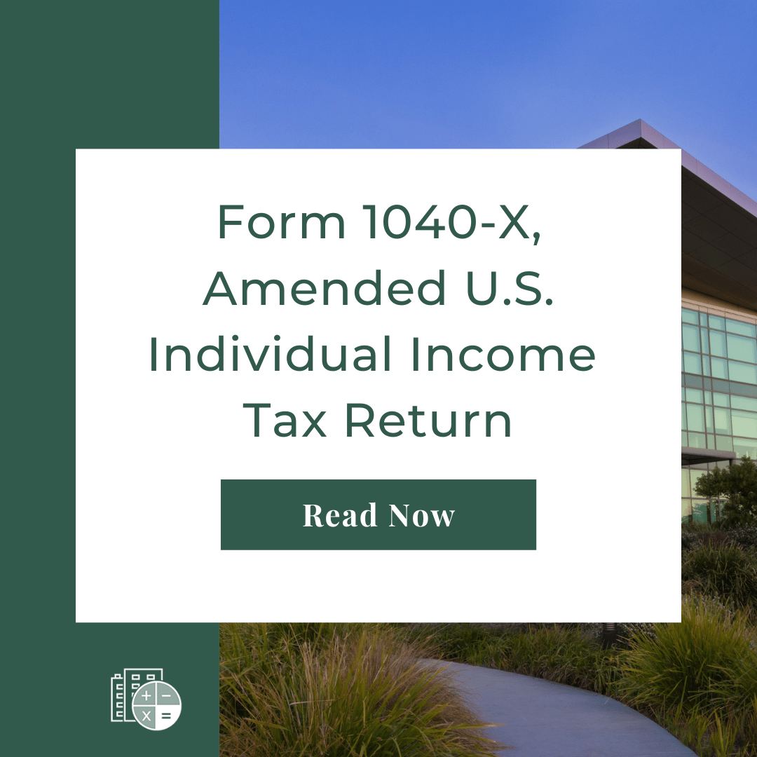 Form 1040-X, Amended U.S. Individual Income Tax Return